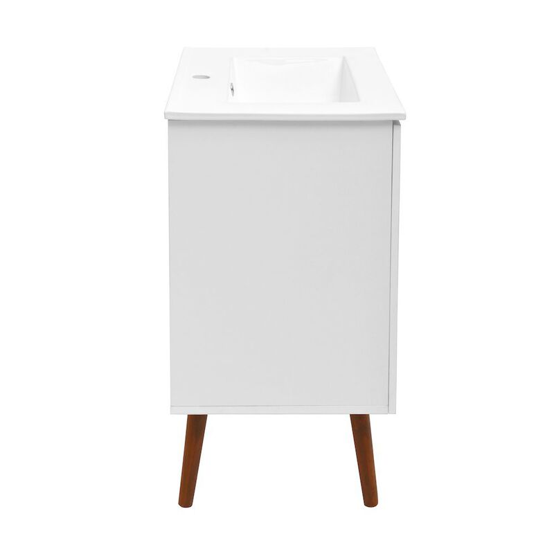 Manoir 24" Freestanding Bathroom Vanity in White with Sink Top image number 8