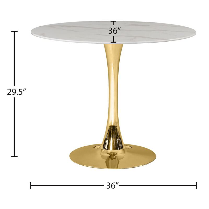 Meridian Furniture Tulip Gold Dining Table