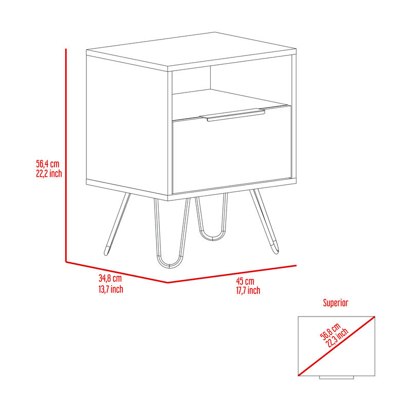 Streamdale Eagle Creek 1-Shelf 1-Drawer Nightstand Wengue image number 7