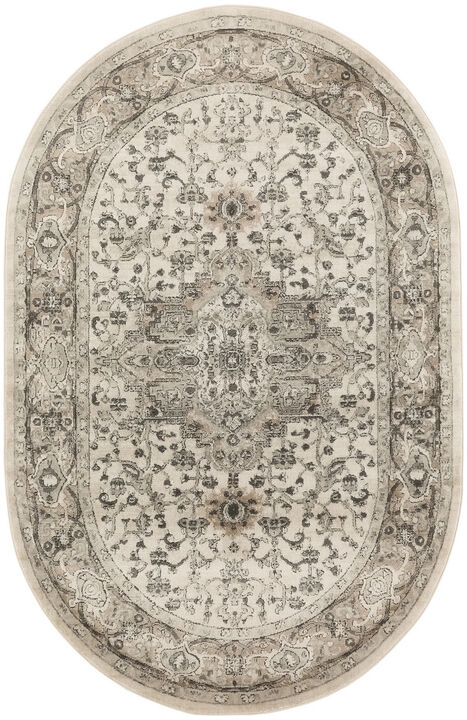 HomeRoots Medallion Power Loom Distressed Area Rug
