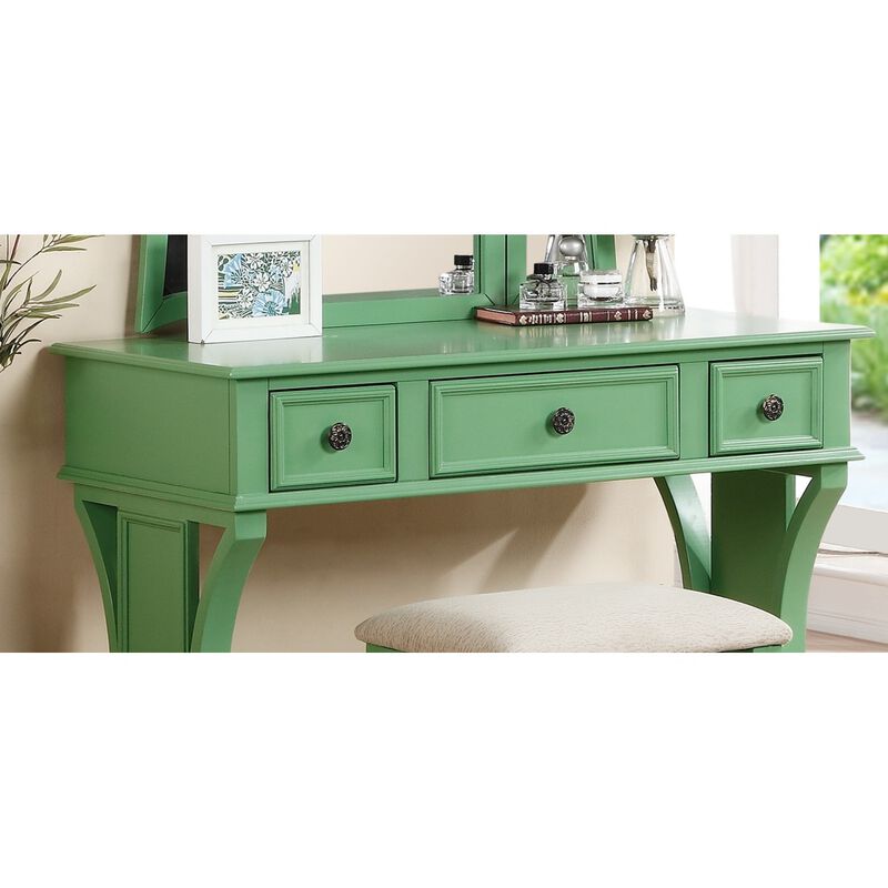 Modern Apple Color Vanity Set with Mirror & Stool