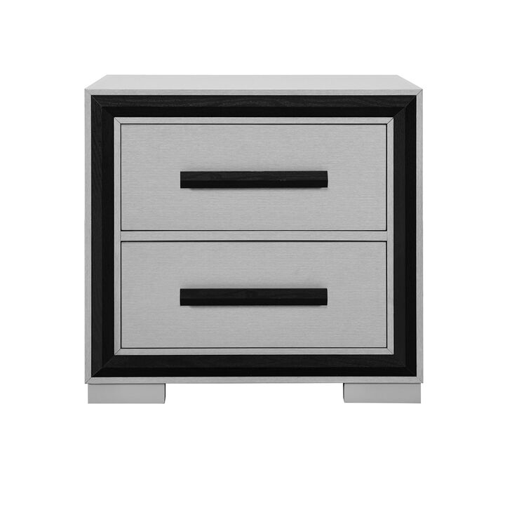 Amelia Grey Black Nightstand with Cooler and Speaker