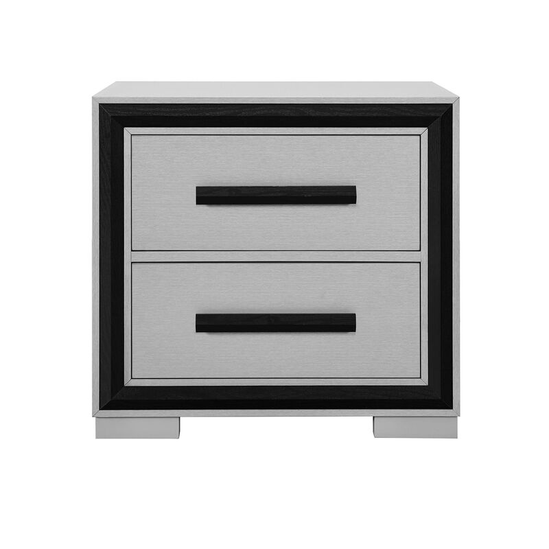 Amelia Grey Black Nightstand with Cooler and Speaker image number 0