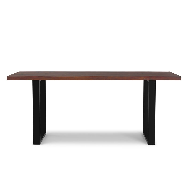 Fieldcrest 72 inch x 36 inch Rectangle Modern Industrial Dining Table in Dark Walnut image number 3
