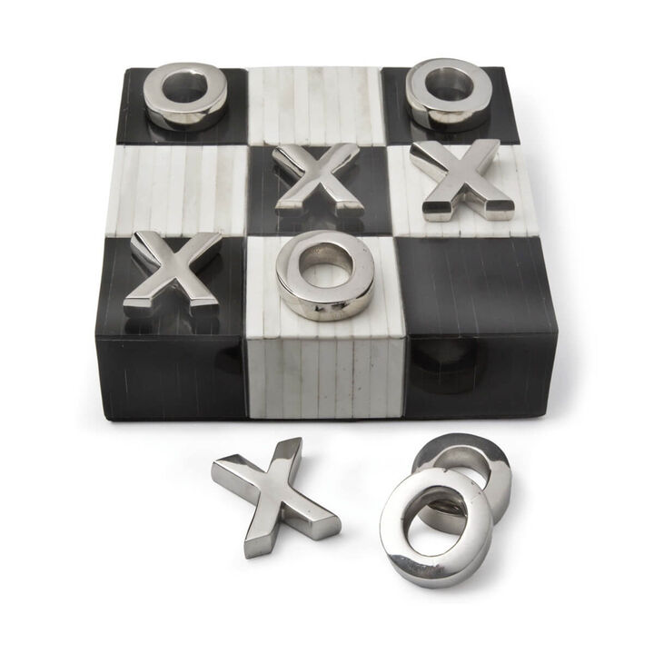 Tic Tac Toe Flat Board With Nickel Pieces