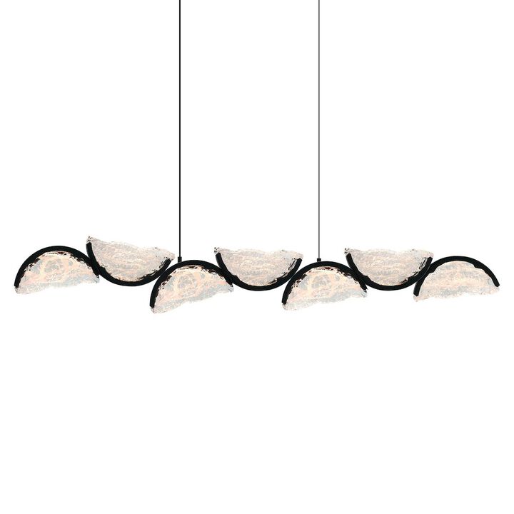 CWI Lighting Moon Integrated LED Black Chandelier