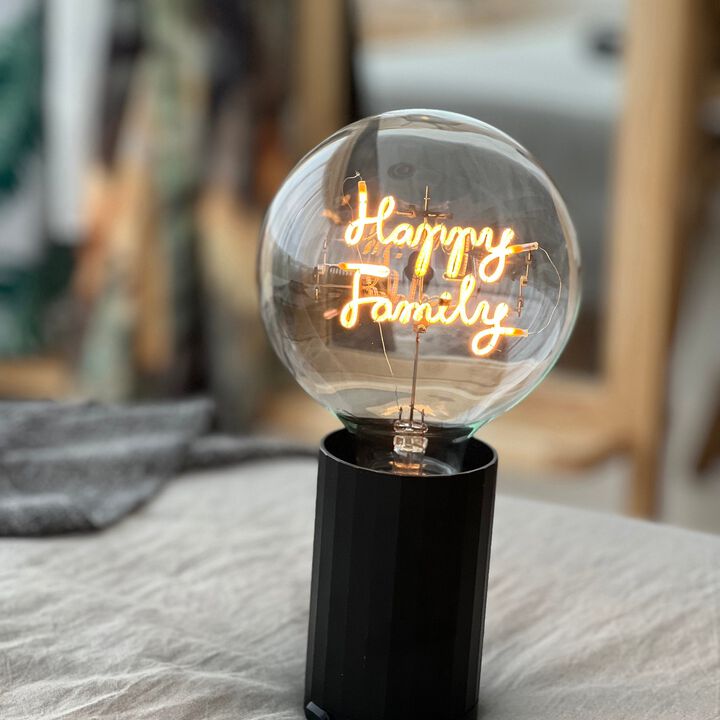 Bulb HAPPY FAMILY Amber with Base Table Lamp PORTABLE Pop