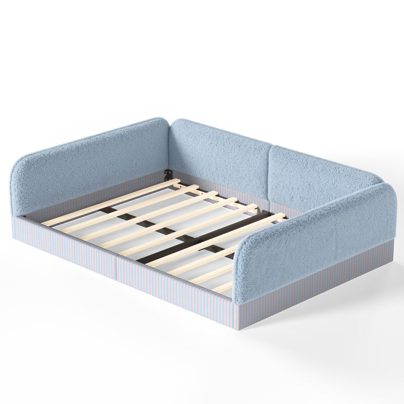 Vosang Teddy Boucl&eacute; Upholstered Kids Daybed Frame image number 4