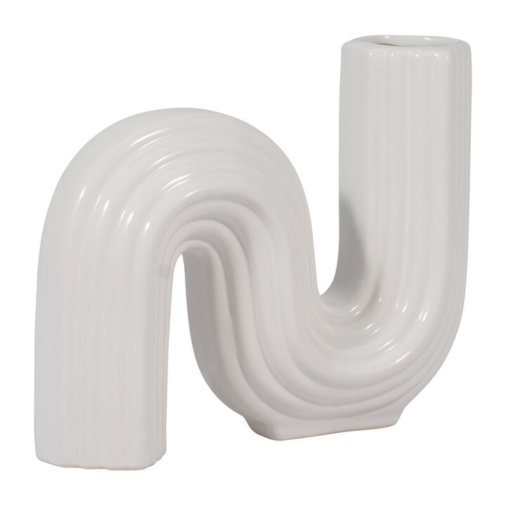 Cer, 6" Loopy Vase, White
