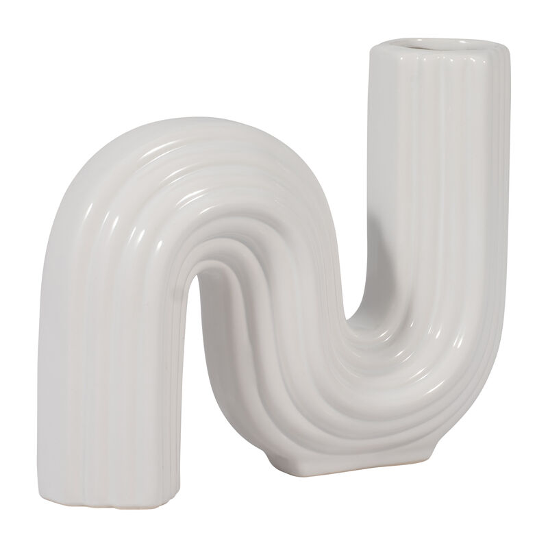 Cer, 6" Loopy Vase, White image number 1