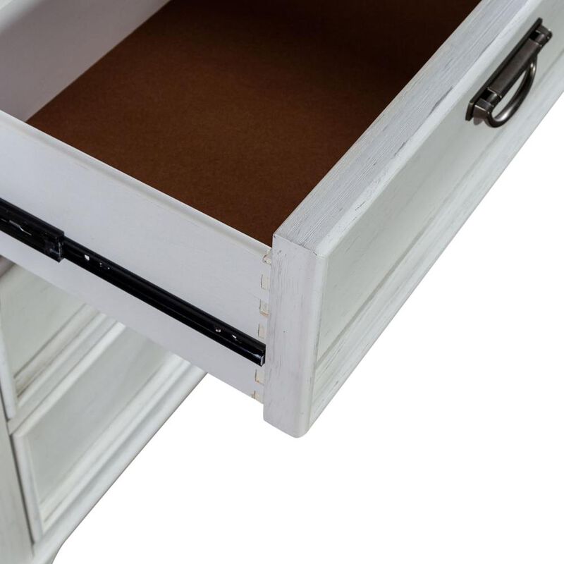 Liberty Furniture Allyson Park 6 Drawer Dresser in Wirebrushed White w/ Charcoal Top image number 7