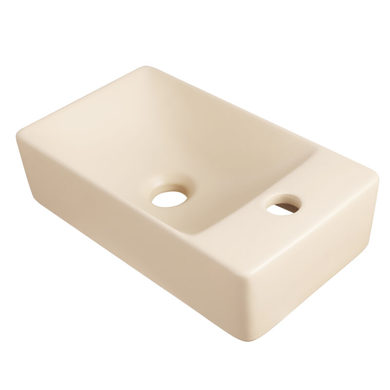 Felix 15 in. W x 8 in. D Modern Wall Mounted Rectangular Ceramic Mini Sink