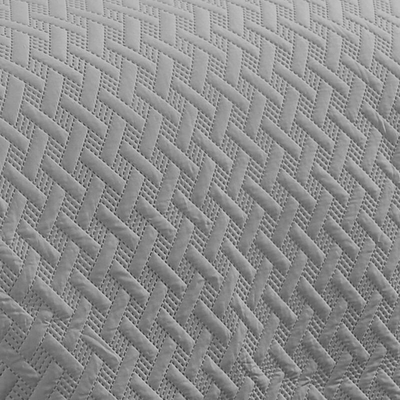 RT Designers Collection Bella 3pc Pinsonic Premium Quality All Year Round Quilt Set for Revitalize Bedroom King Silver