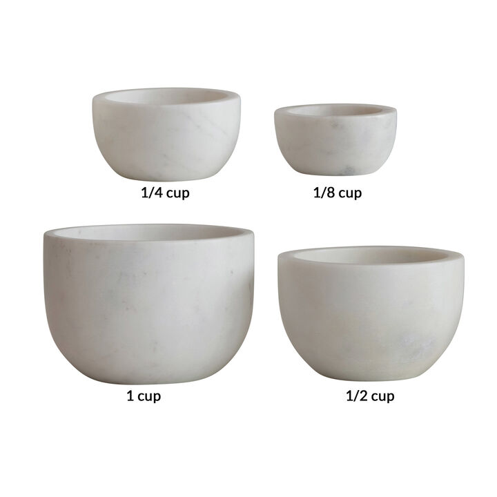 White Marble Bowls, Set of 4
