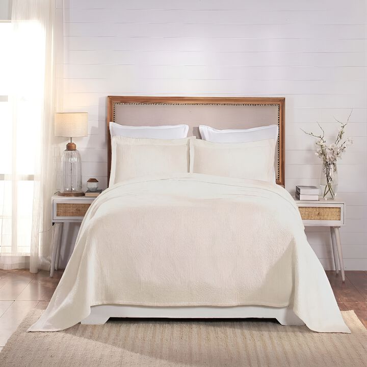 Soft Cotton Matelasse Bedspread Set, Lightweight Textured Bedding