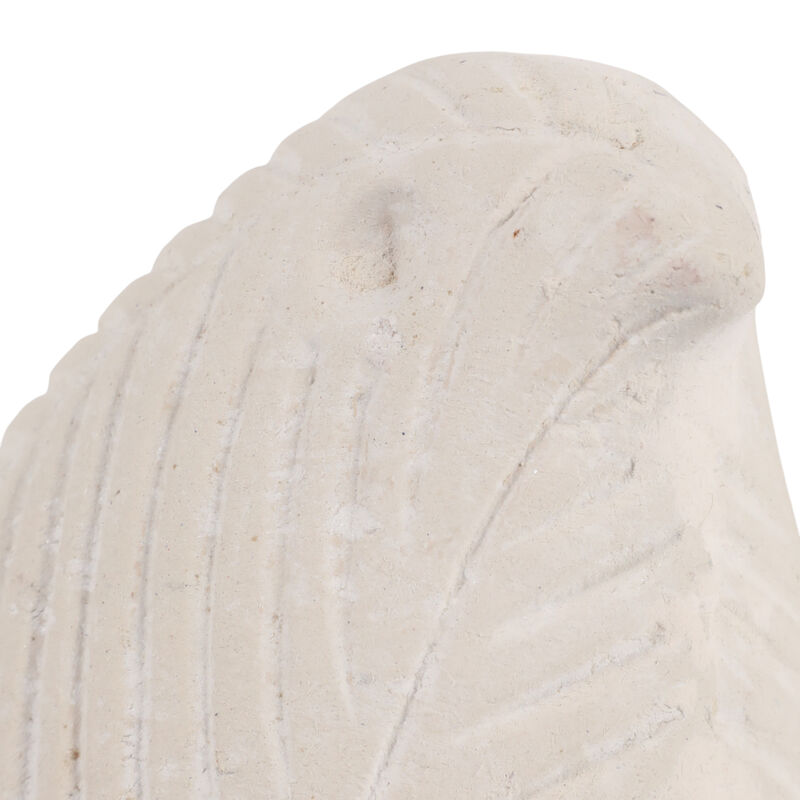7x5" Carved Paper Mache Bird, Ivory image number 5