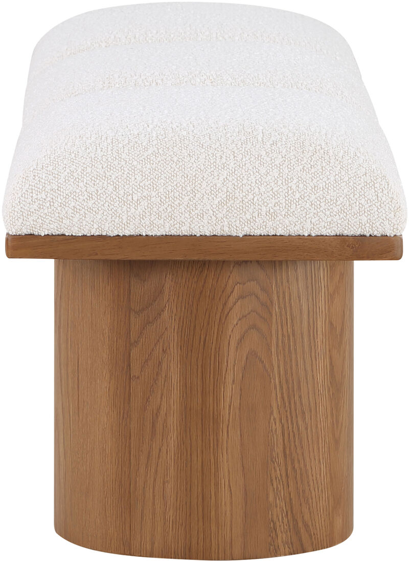 Meridian Furniture Pavilion Cream Boucle Fabric Bench