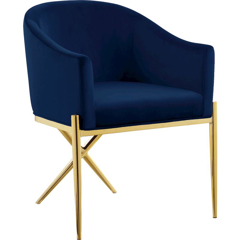 Meridian Furniture Xavier Navy Velvet Dining Chair