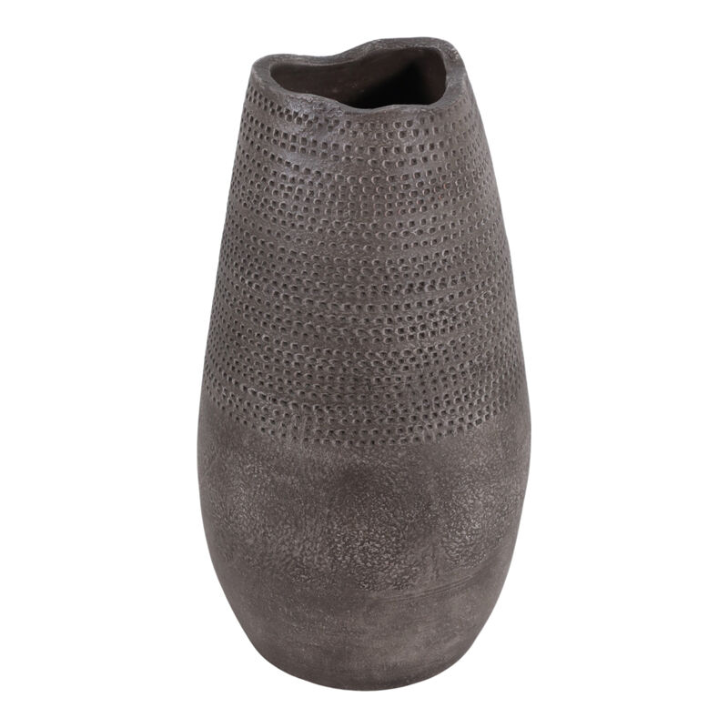 18x10 Pierced Clay Vase, Brown image number 4