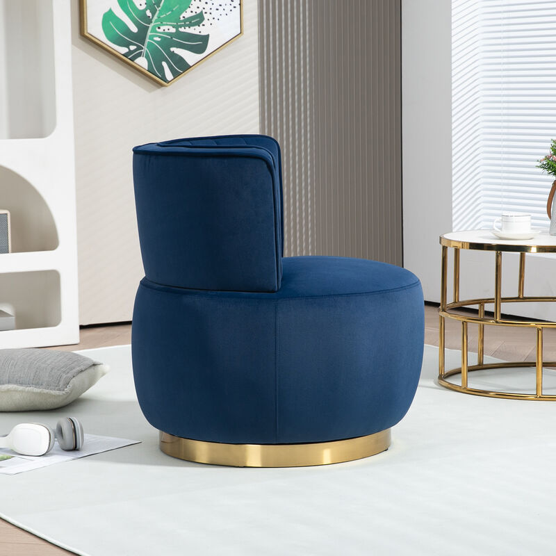 TATEUS 360 Degree Swivel Cuddle Barrel Accent Sofa Chairs, Round Armchairs with Wide Upholstered, Fluffy Velvet Fabric Chair for Living Room, Bedroom, Office, Waiting Rooms image number 5
