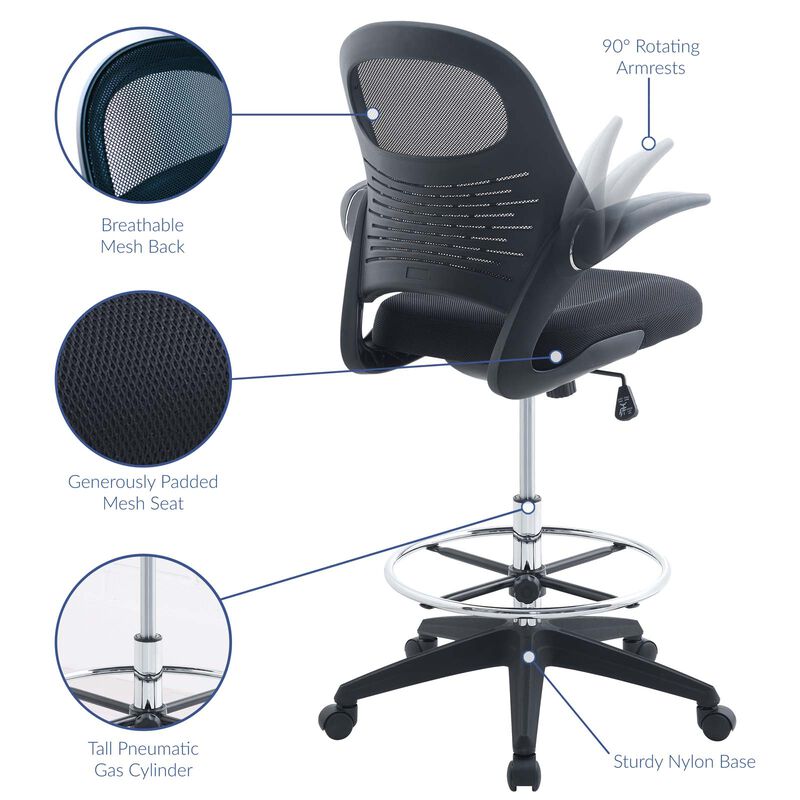 Modway Furniture - Stealth Drafting Chair Black image number 3