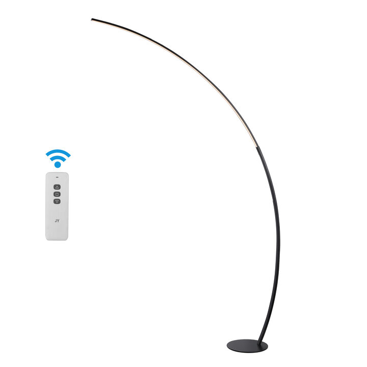 Enzo Contemporary Minimalist Metal Arc Dimmable Integrated LED Floor Lamp