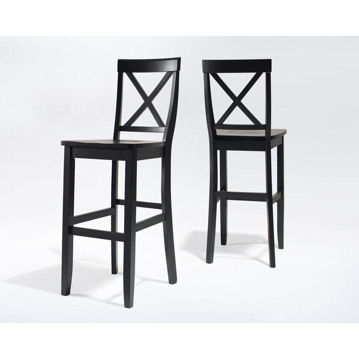 Crosley Furniture X-Back 2Pc Bar Stool Set Black - 2 Stools