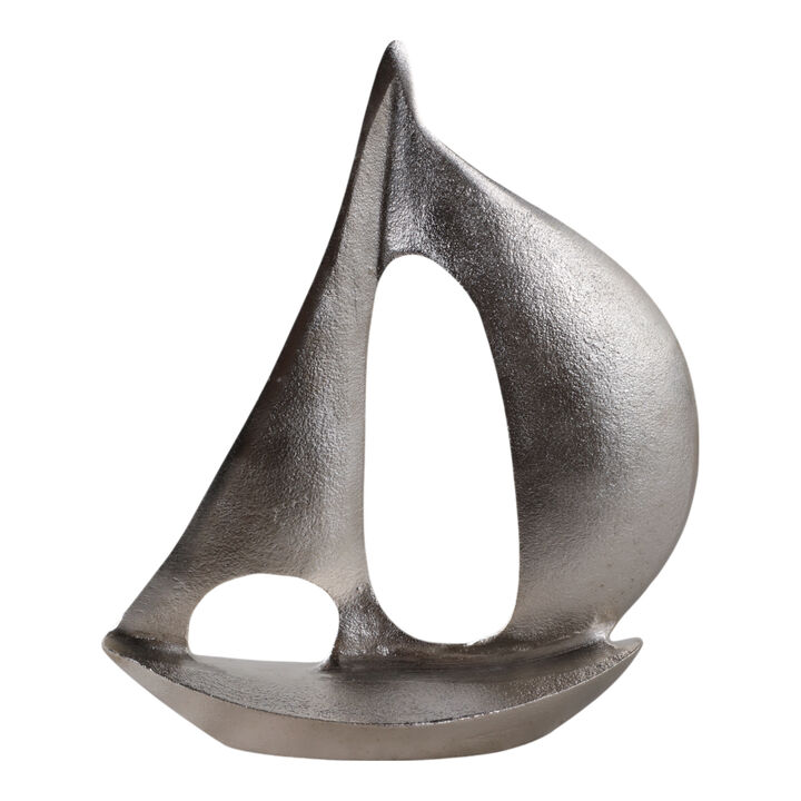 13x9" Metal Sail Boat, Silver