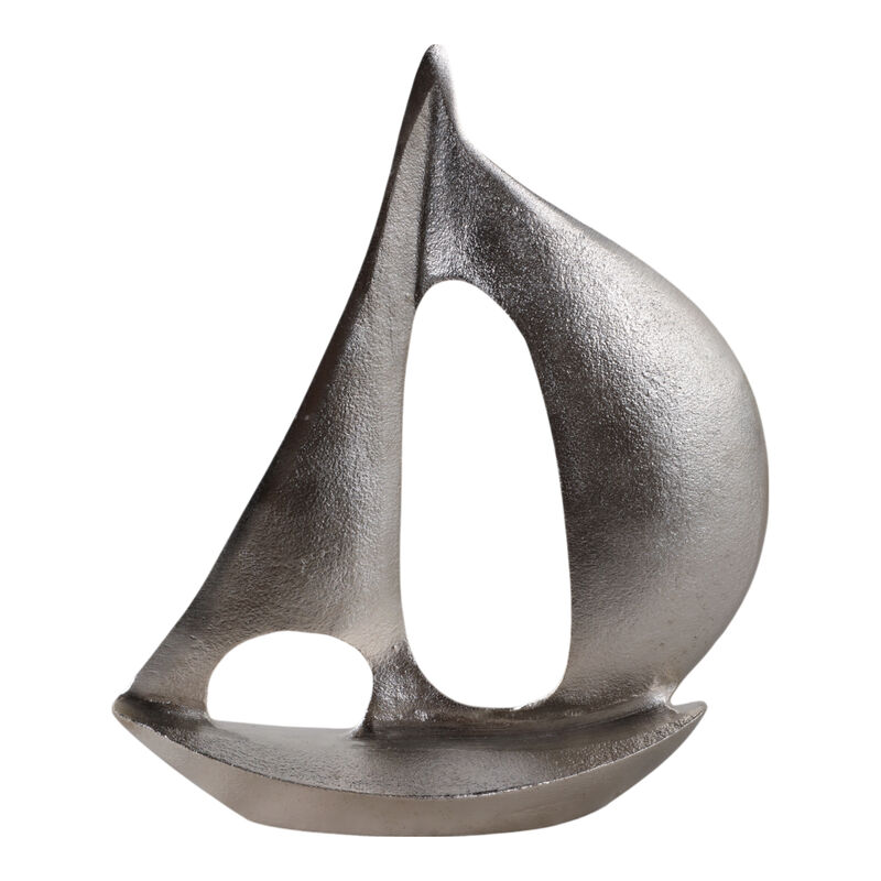 13x9" Metal Sail Boat, Silver image number 0