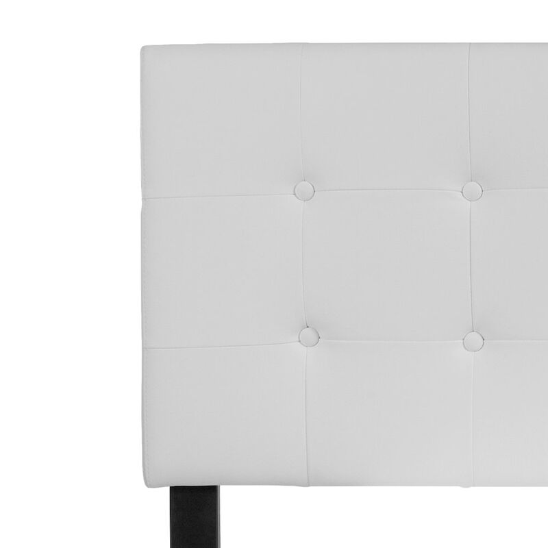 Flash Furniture Tufted Upholstered Full Size Headboard in White Vinyl image number 3