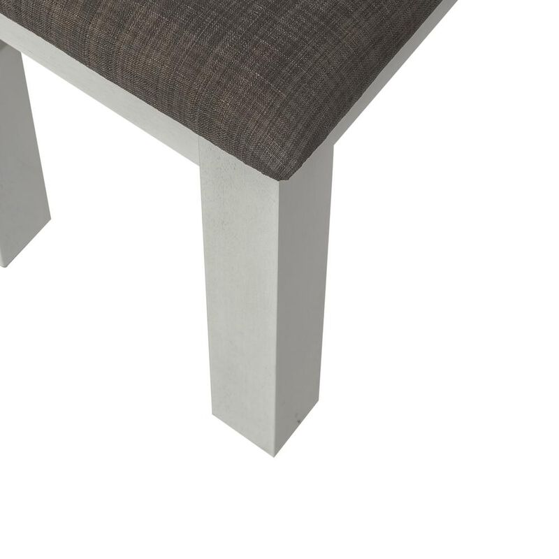Liberty Furniture Brook Bay Upholstered Dining Bench in Textured White w/ Carbon Gray Top image number 4