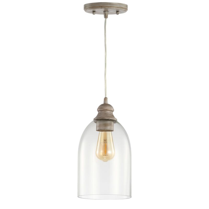 Fontaine Adjustable Greige Glass LED Pendant