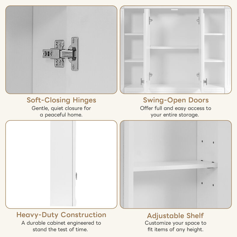 ELEMENT ACE Wall Mounted Medicine Cabinet with Adjustable Shelf for Organized Bathroom Storage image number 7