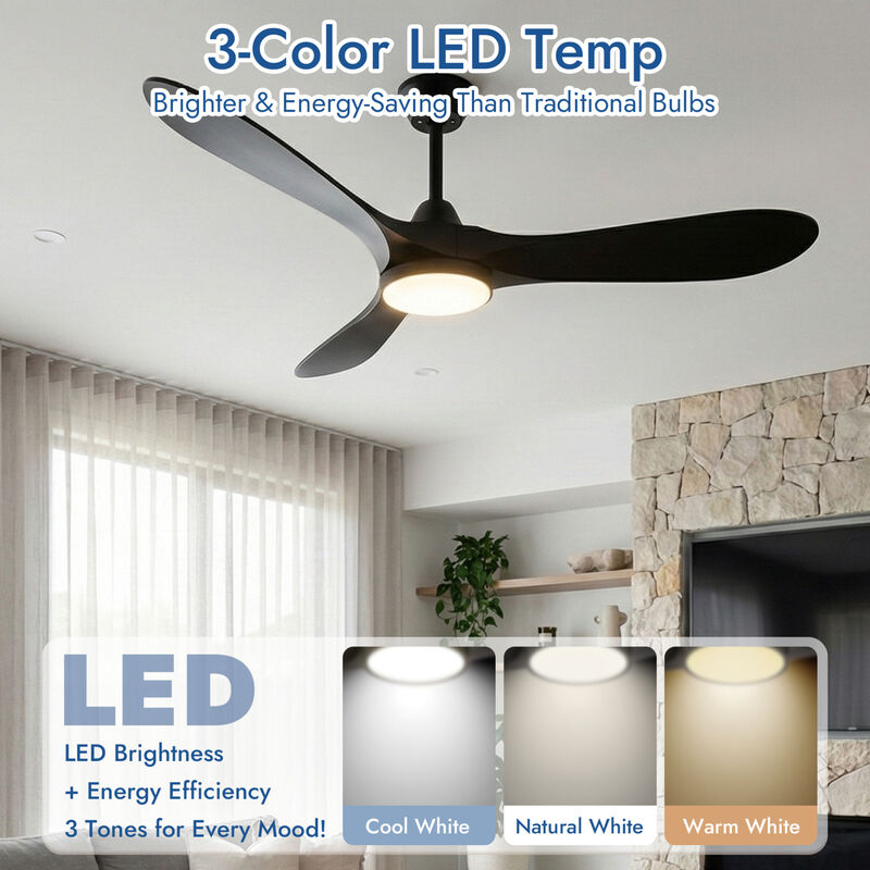 ELEMENT ACE Modern Ceiling Fan with Integrated LED Light and Remote Control Featuring Energy-Efficient DC Motor for Quiet Operation image number 3
