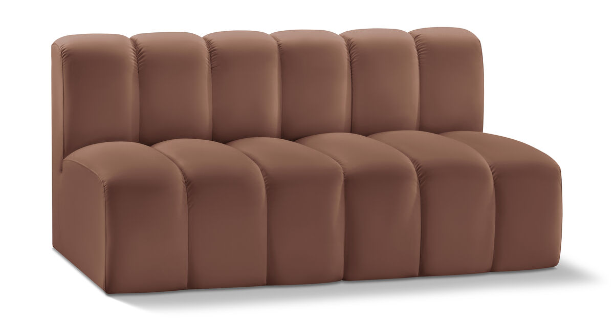 Meridian Furniture Arc Cognac Vegan Leather Modular Sofa