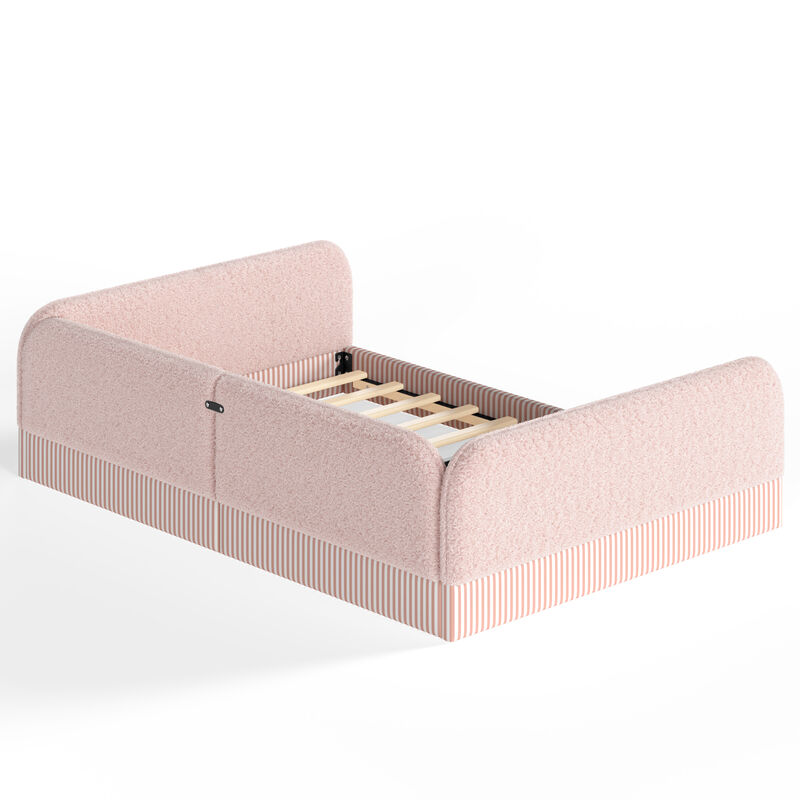 Vosang Teddy Boucl&eacute; Upholstered Kids Daybed Frame image number 6