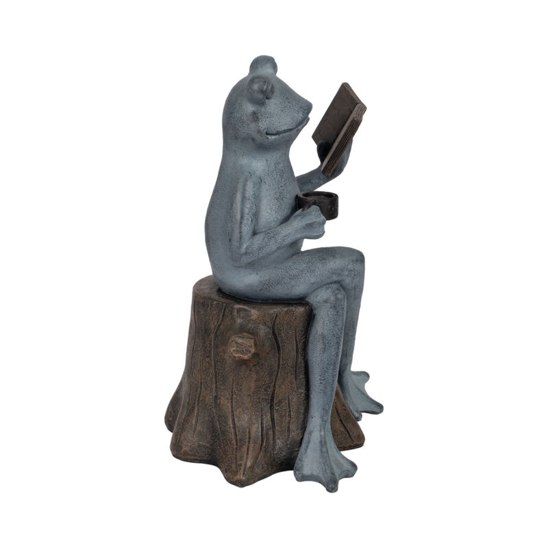 Frog On Stump W/ Book & Coffee image number 2