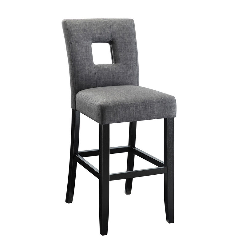 Wooden Dining Counter Height Chair, Gray & Black, Set of 2