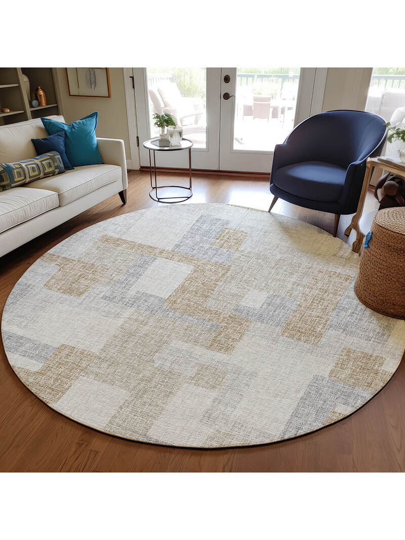 Portico PO3 Ivory 8' Round Rug image number 1
