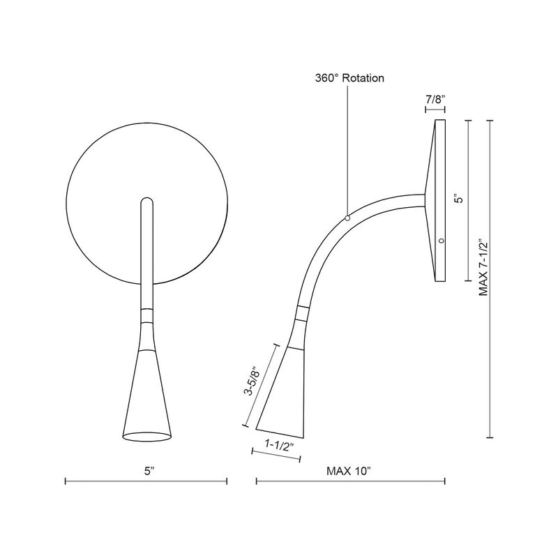 Eton 5-in Dimmable LED Wall Sconce image number 5