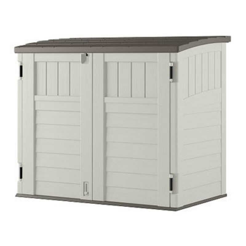 Outdoor Locking Storage Shed with Easy Lift Lid for Patio or Backyard Use
