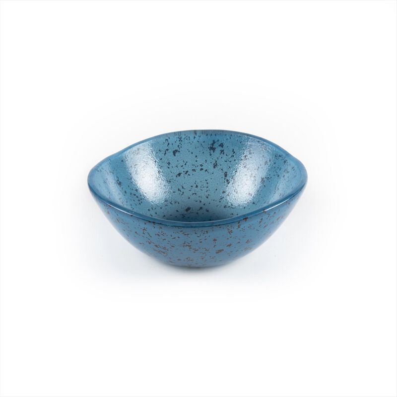 Turgla Fusion Glass dia.5.5" h:2" 14 oz. Round Blue Glass Bowl (Set of 2) image number 2