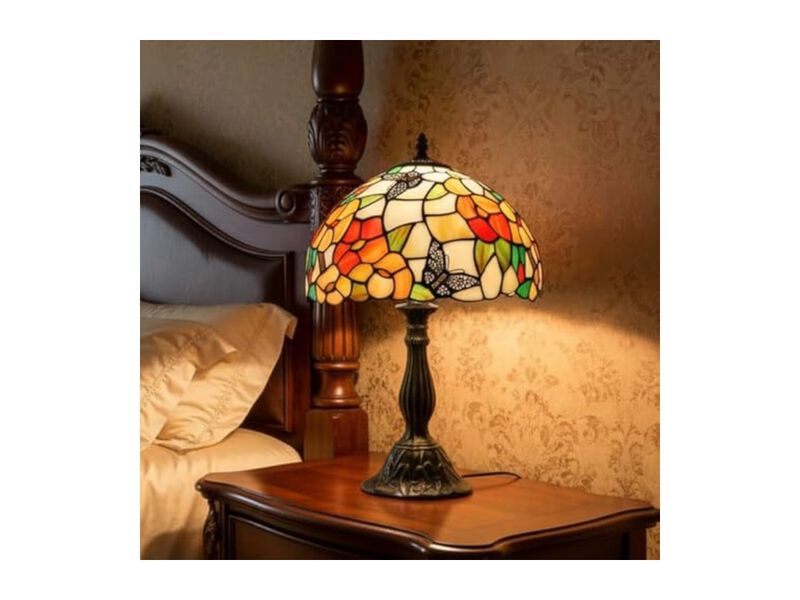 Tiffany Style Stained Glass Butterfly Table Lamp For Living Room Bedroom image number 2