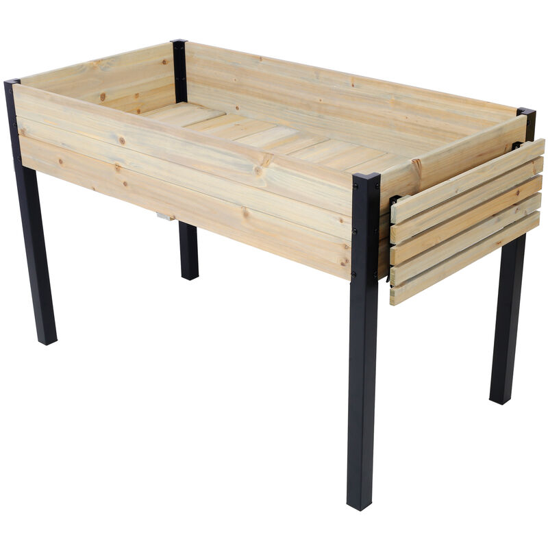 Streamdale Metal Leg Raised Garden Box with Folding Shelf