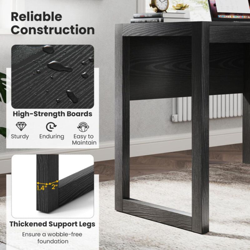 Hivvago Modern Computer Desk Writing Workstation with Cabinet and Drawer