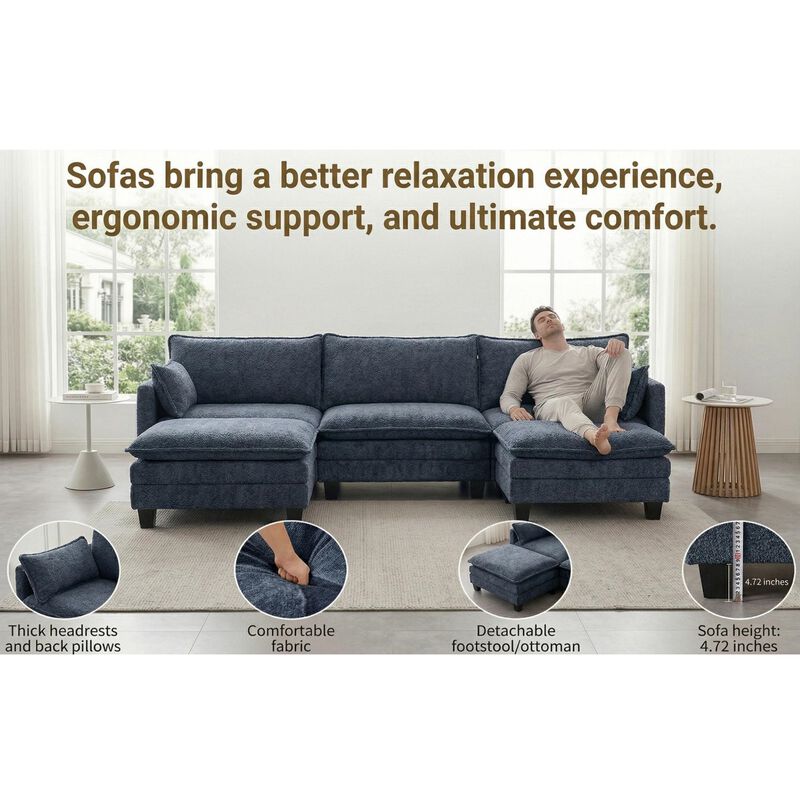 Modular Chenille Sectional Sofa image number 3