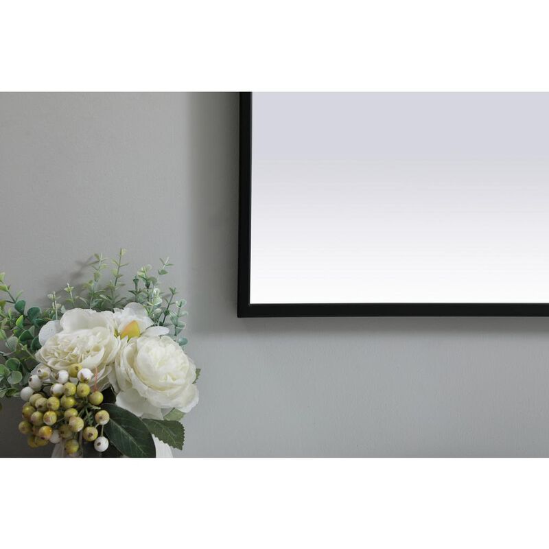 Elegant Decor Metal Frame Arch Mirror 27x40 Inch in Black