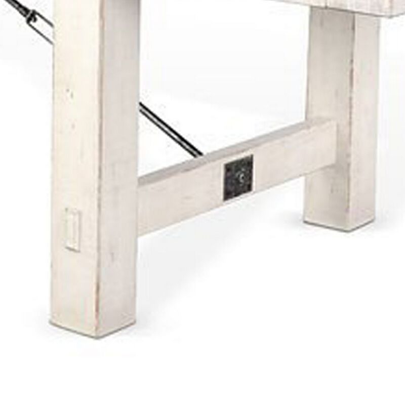 Rena Dining Table, 2 Extension Leaf, 86-122 Inch White Mahogany Wood