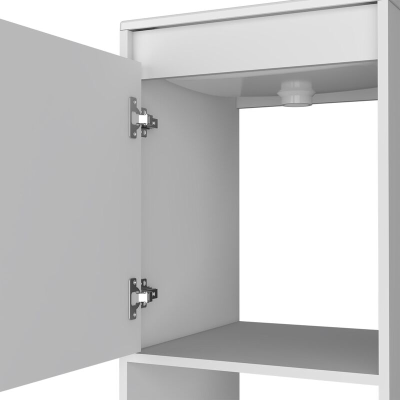 HomeRoots 18" White Wood Freestanding Single Door Bathroom Vanity With Sink image number 4