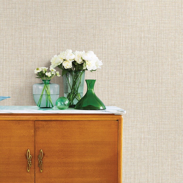 Rattan Beige Woven Wallpaper